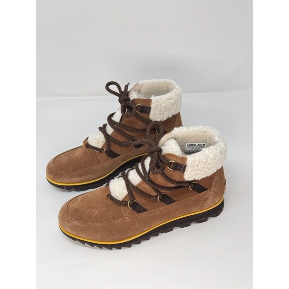Sorel Harlow Womens Boots Brown Suede Lace Cozy Bootie Waterproof Winter US 8.5 - Picture 5 of 10
